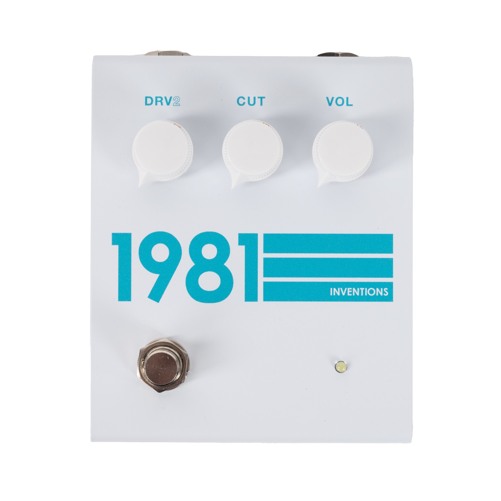 1981 Inventions DRV2 Overdrive Pedal in White and Teal