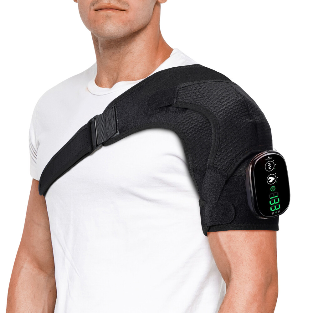 Electric Heated Shoulder Brace Massager Rotator Cuff Support Compression Wrap US