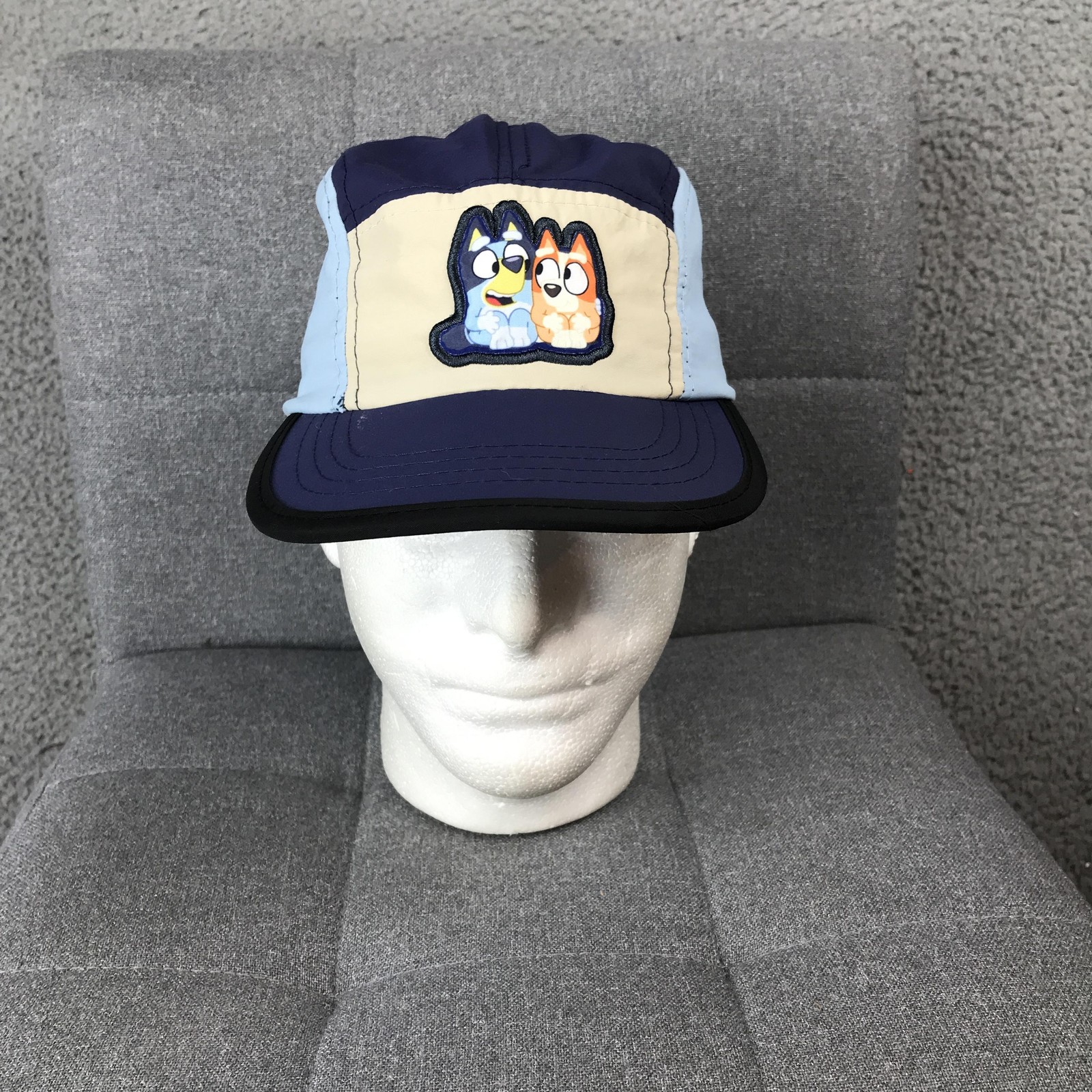 Bluey Hat Cap Strap Back Kids Blue Cartoon Embroidered Patch Koschmann Polyester