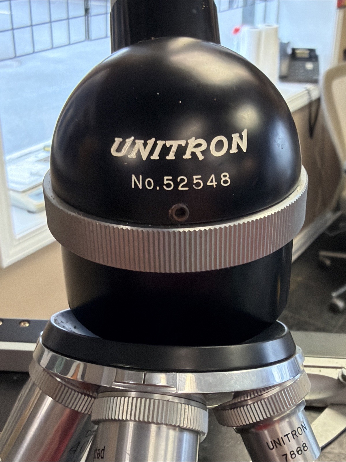 Vintage Unitron Microscope 52548 With Case Tested And Works Wow!