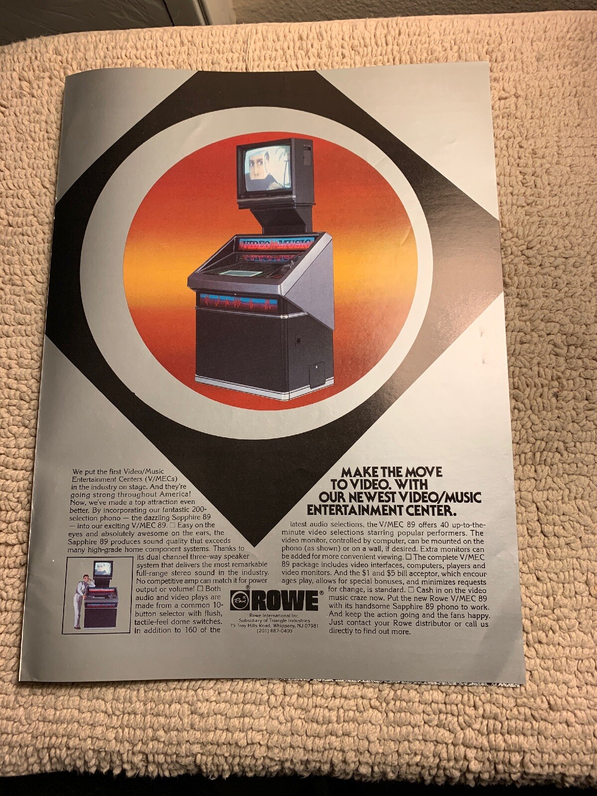 13 1/2-10” Rowe Jukebox V/mec 89  Ad FLYER