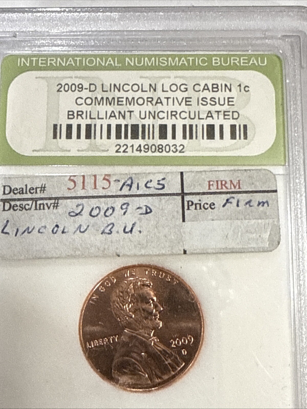 2 2009 D Lincoln Commemorative Cent Professional Life - Brilliant Uncirculated