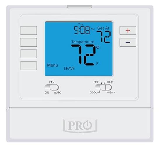 PRO1 T725 Heat Pump/Conventional Programmable Digital Wall Thermostat for 2
