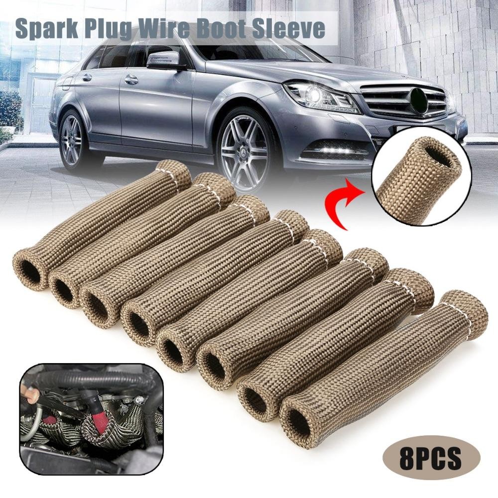 8* Spark Plug Wire Sheath Wire Boots Sleeve Heat Shield Cover For Engines