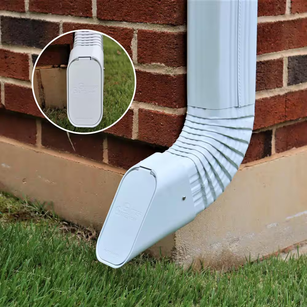 Type B 3 In. X 4 In. White Plastic Downspout Extension