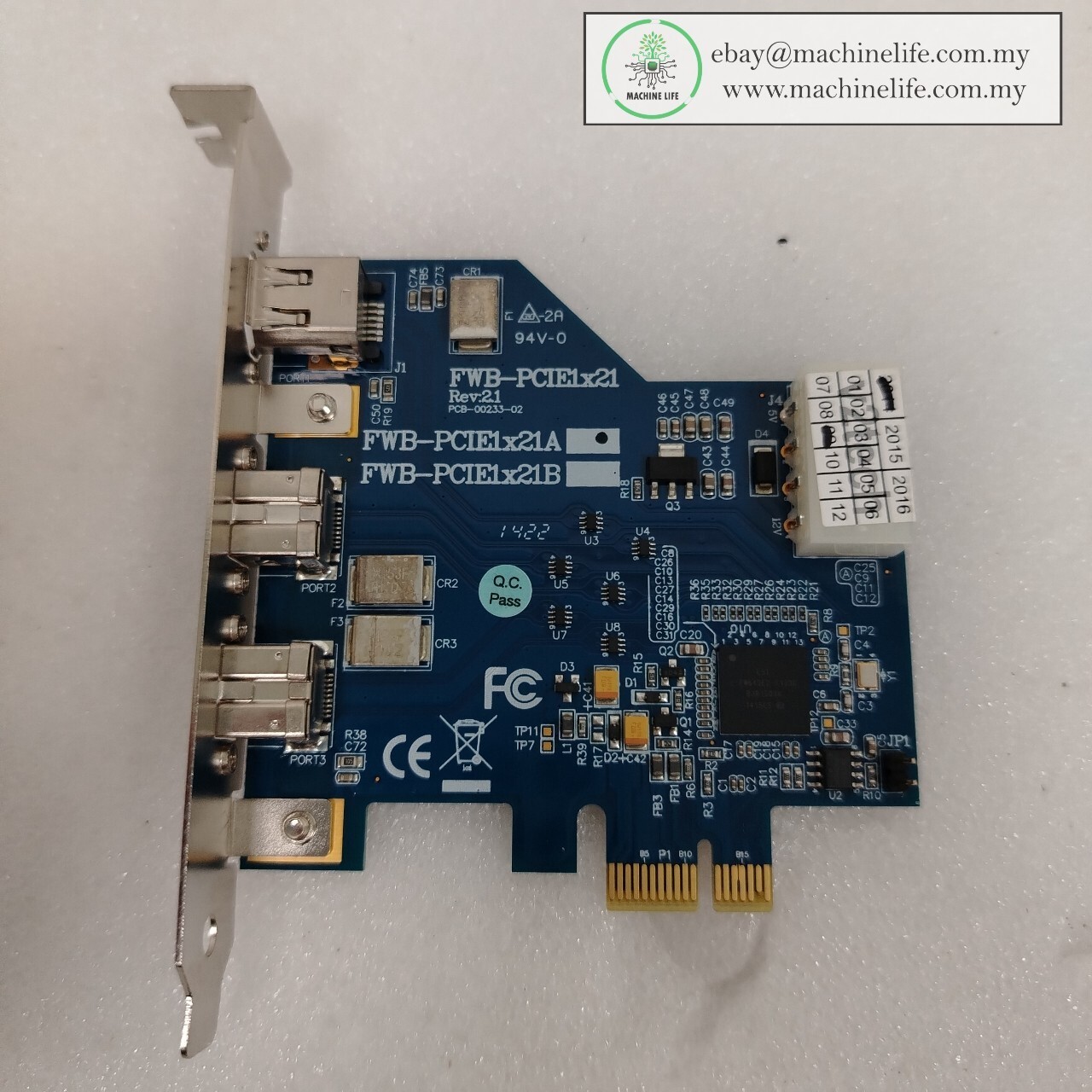 FWB-PCIE1X21A Board 10303035-1 In AAEON ARC 640