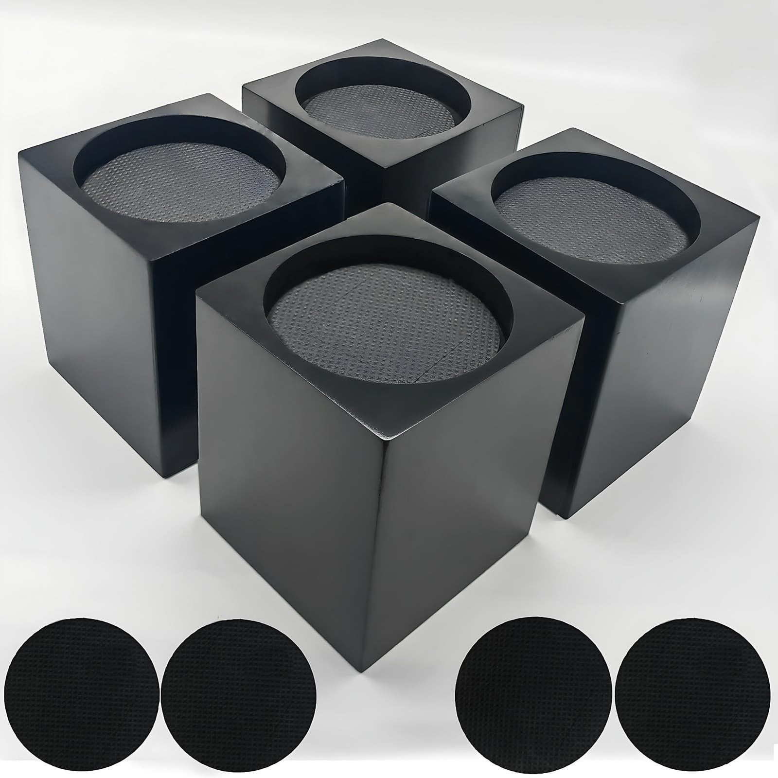 Wood Bed Furniture Risers 4 Inch Heavy Duty Risers, Supports up to 6,000 Lbs,...