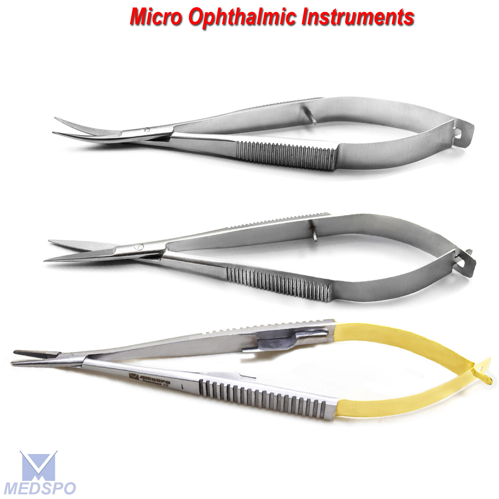 Micro Surgery Spring Scissors TC Castroviejo Needle Holder Dental Instruments CE