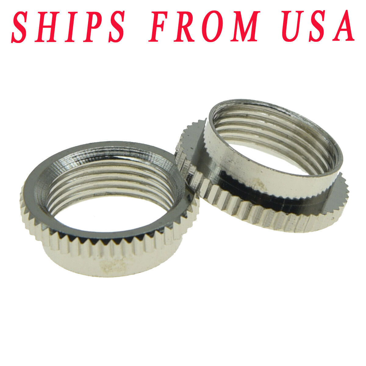 KAISH 2pcs Guitar Deep Round Nut Fine Knurl for Gibson/Switchcraft Switch Nickel