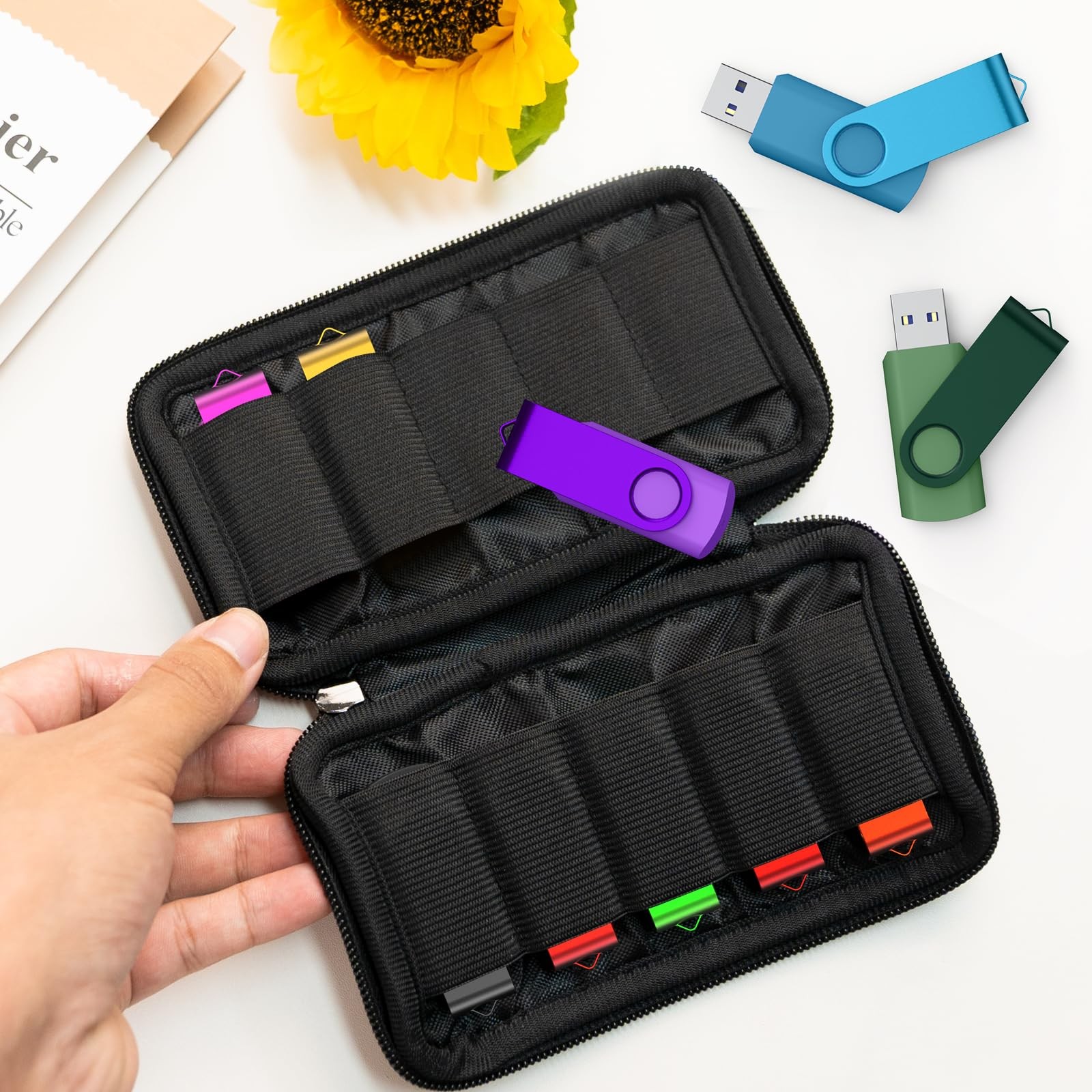 Flash Drive Case, USB Drive Holder, Storage Bag for Thumb Drive, Light Weight an