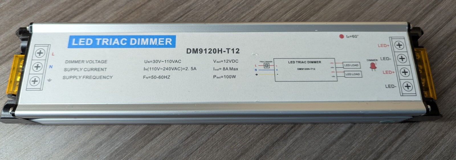 Led Triac Dimmer Model DM9120H- T12