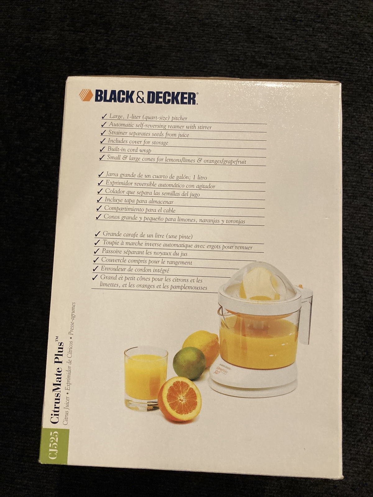 Black & Decker (CJ525) 1 Liter CitrusMate Plus Juicer w/ Adjustable Pulp Control