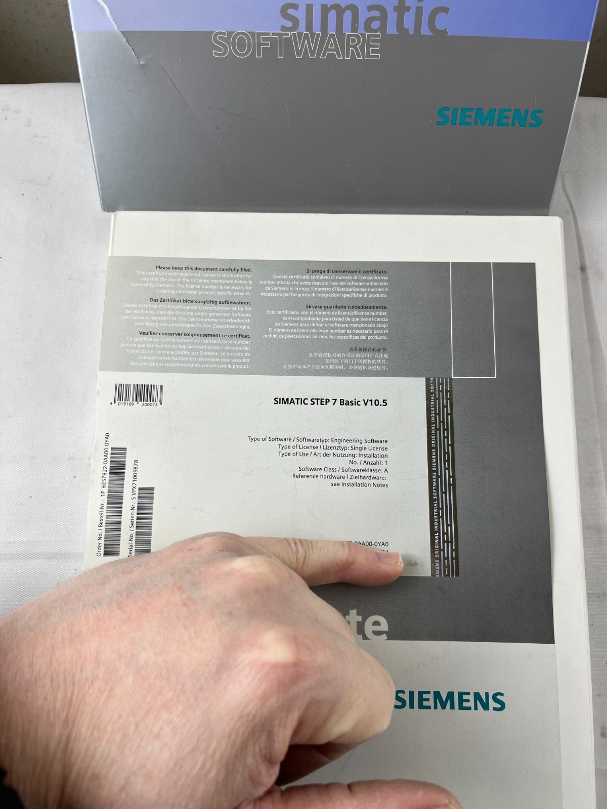Siemens SIMATIC STEP 7 Basic V10.5 Engineering Software DVD Single License NOS