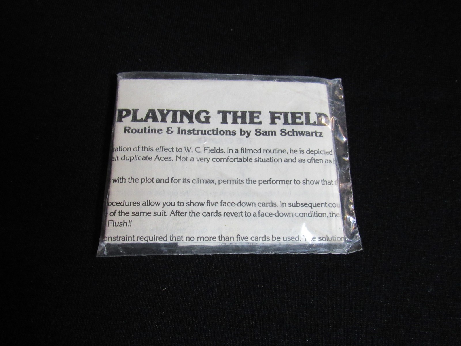 Vintage Playing The Field by Sam Schwartz Magic Trick