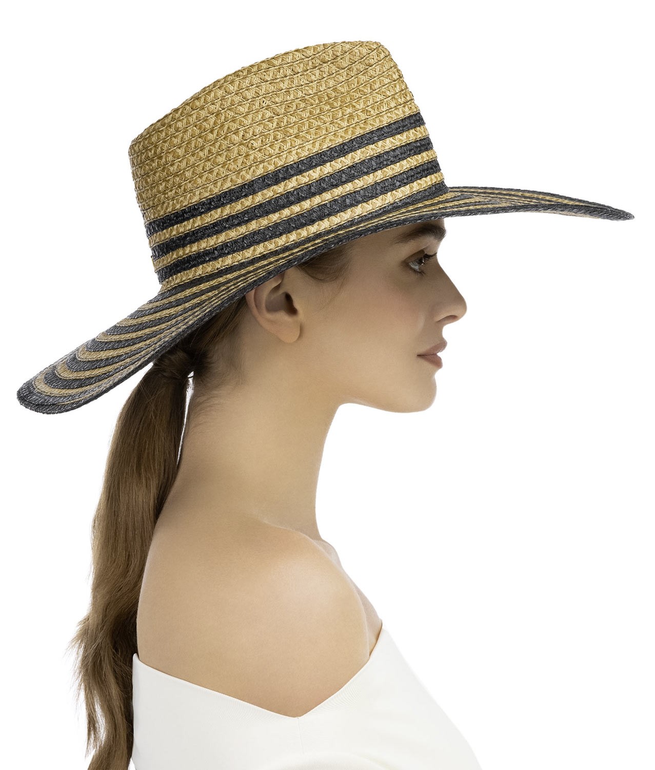 Eric Javits Womens Sea La Vie Sun Hat Natural/Black - NWT $295