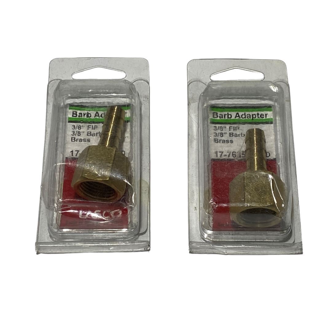 LASCO 17-7635 76DD Barb Adapter 3/8" FIP 3/8" Barb Brass - 2Pcs - NEW
