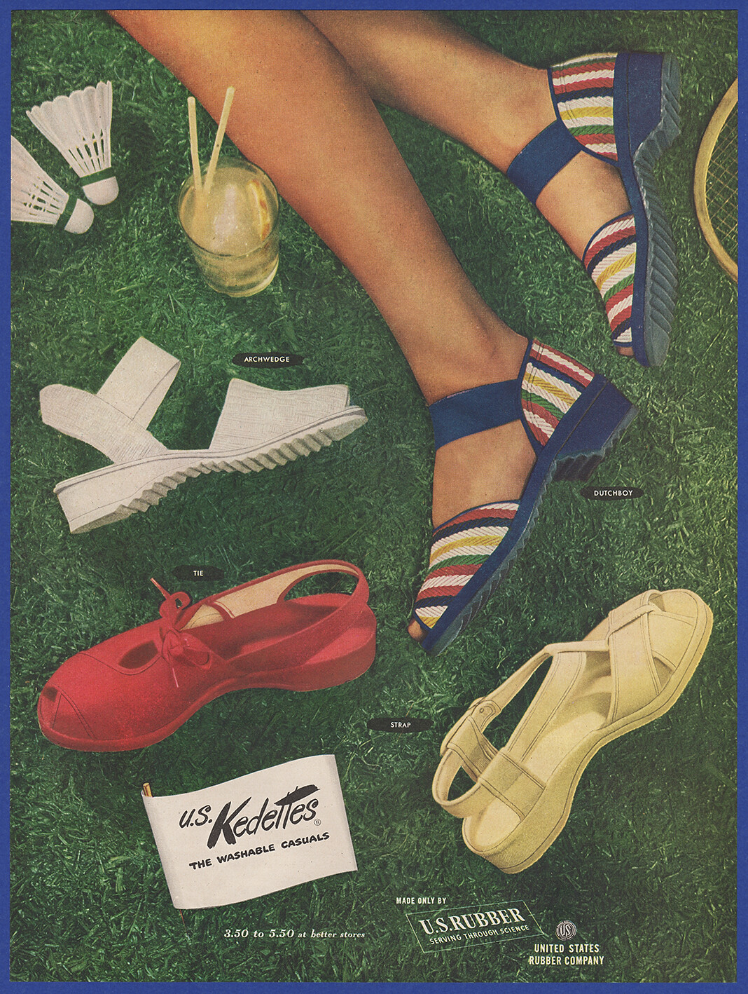 Vintage 1948 KEDETTES Shoes Women's Fashion Keds U.S. Rubber Print Ad 40's