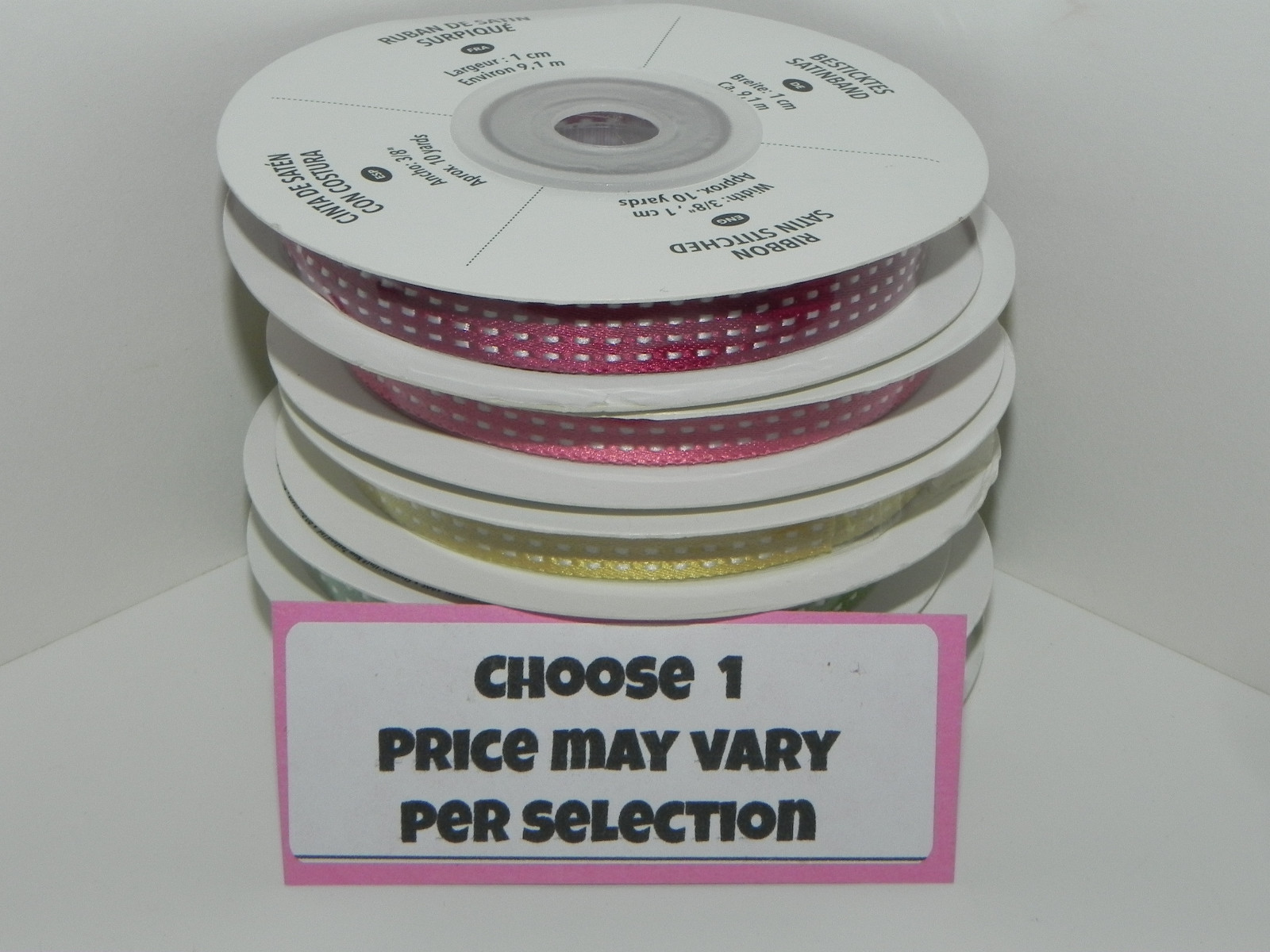 Stampin Up Choose 1 Roll 3/8 Satin Stitched Ribbon - Sold Separately 10 Yards