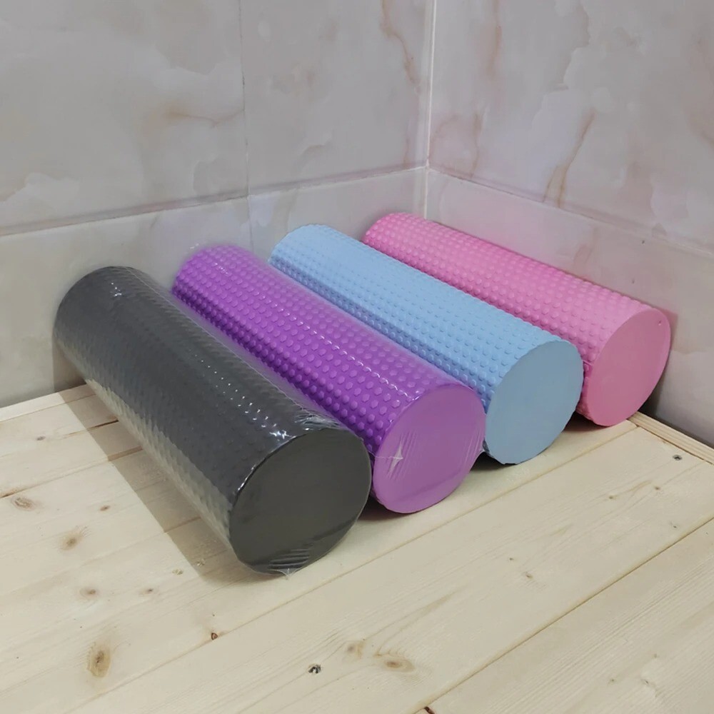 Yoga Roller & Pilates Foam Cylinder - High-Density EVA Hexagonal Texture