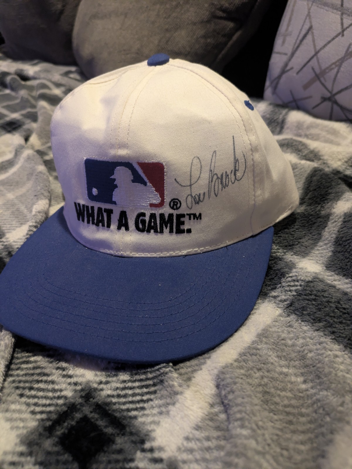 Lou Brock Autographed Hat