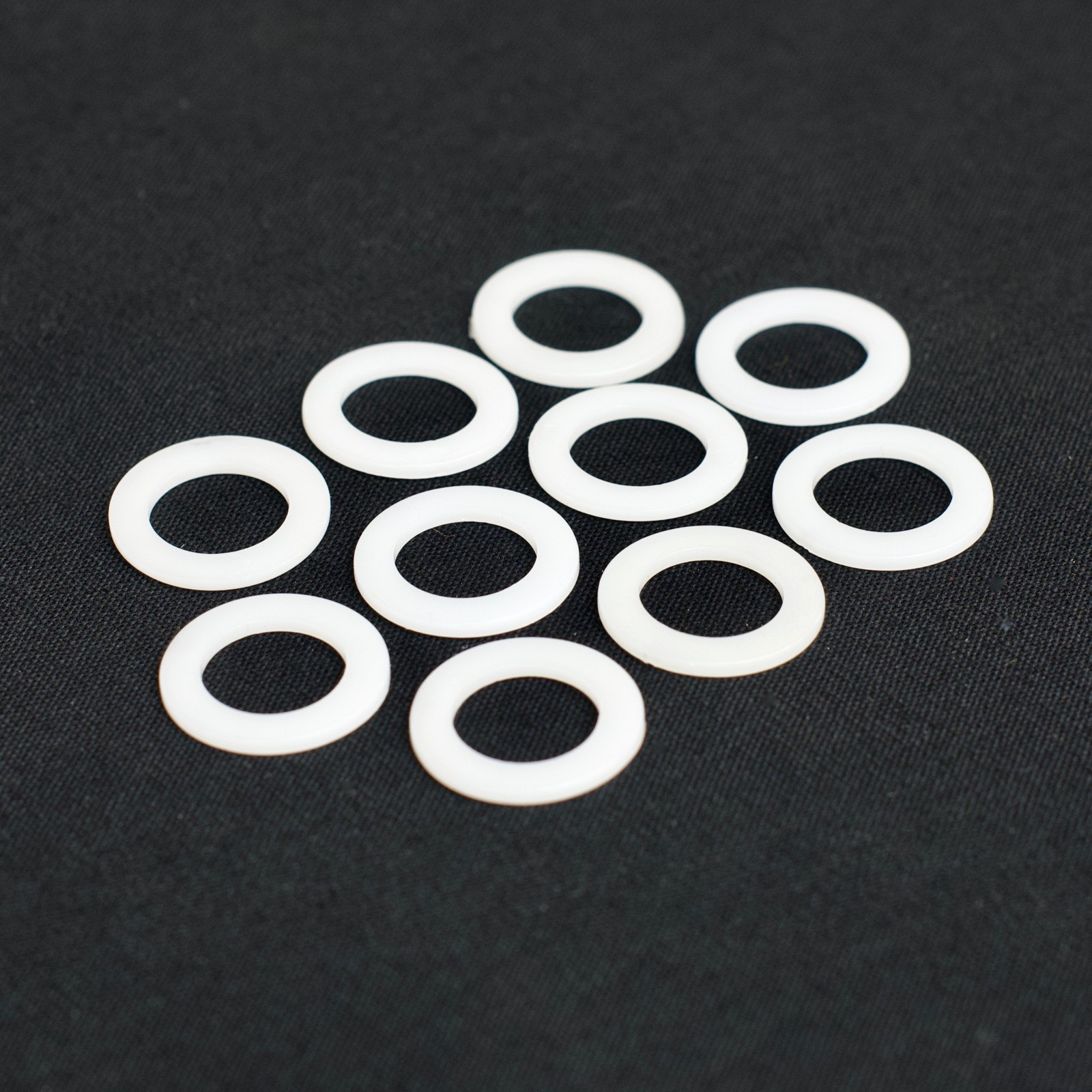 White Nylon Washers for Guitar Pedals and Footswitches (Pkg. of 10)