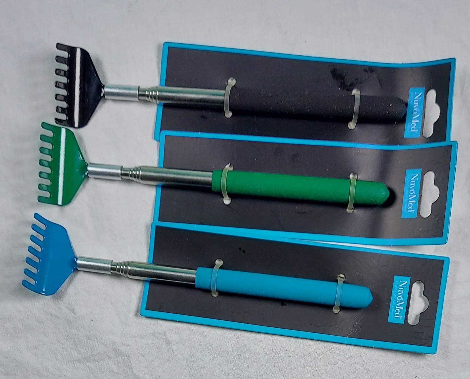 Lot Of 3 NuvoMed Telescopic Back Scratchers Extends To 26 Inches!  Random Colors