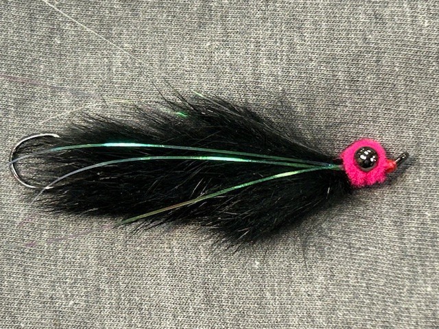 Articulated Hareball Leech Black #2 Steelhead Salmon Fly Fishing Flies