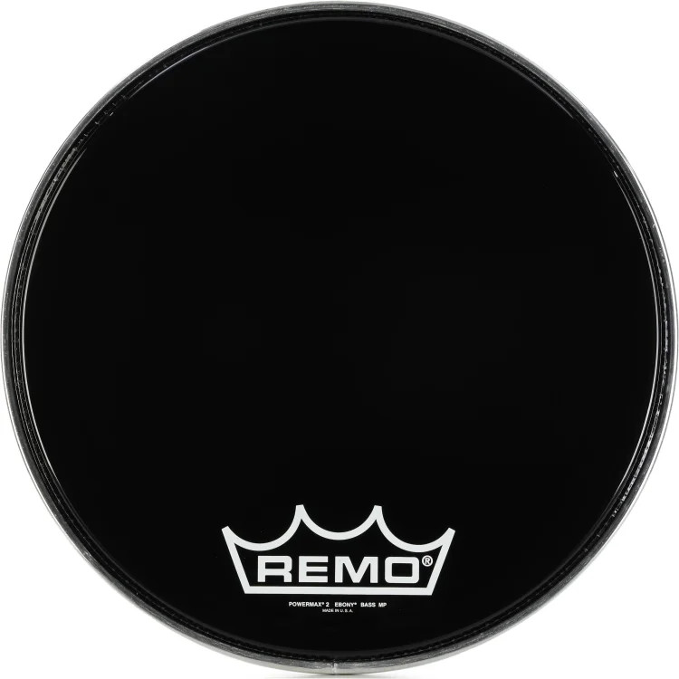 Remo Powermax 2 Ebony Crimplock Marching Bass Drumhead - 16 inch