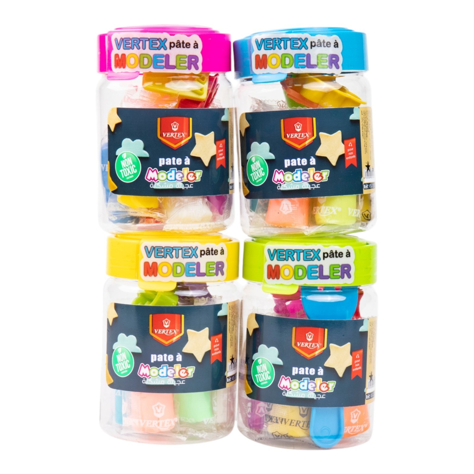 Vertex Play Dough Modeling Clay 22 Cans Set 6 Colors Molds Non-Toxic Sensory Toy