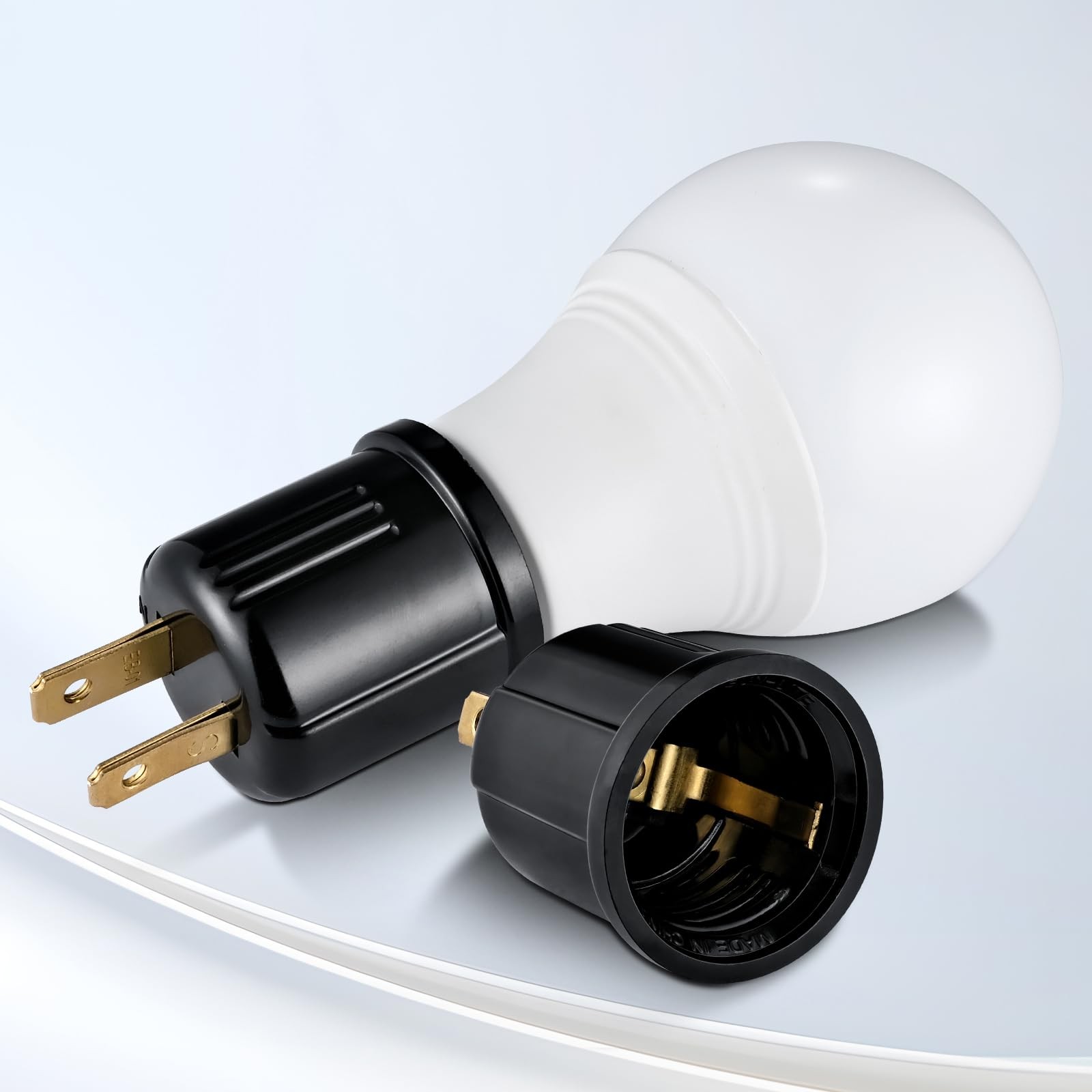 Outlet to Socket Adapter,Plug-in Light Socket,Convert Outlet to Light Bulb So...