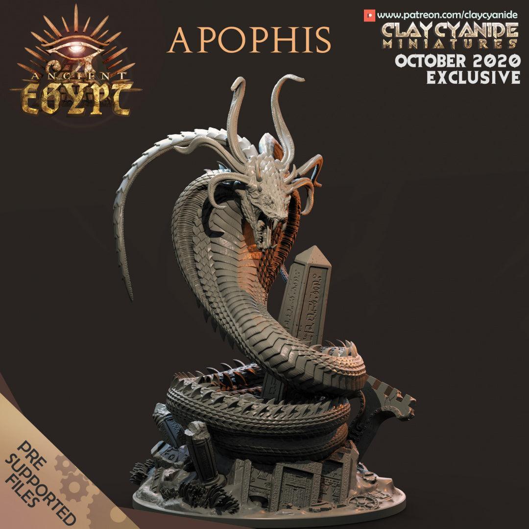 3D Printed Clay Cyanide Apophis Egyptian Mythology 28 32 mm D&D