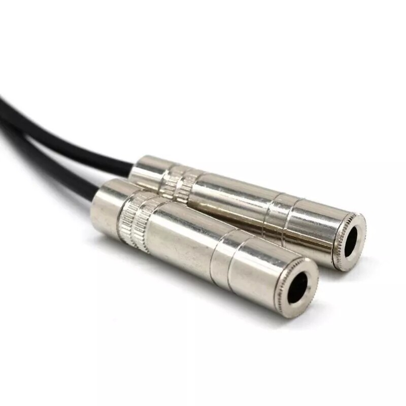 2pcs 1/4" Stereo Male to Dual 1/4" TRS Female Audio Y Splitter Cable Connector