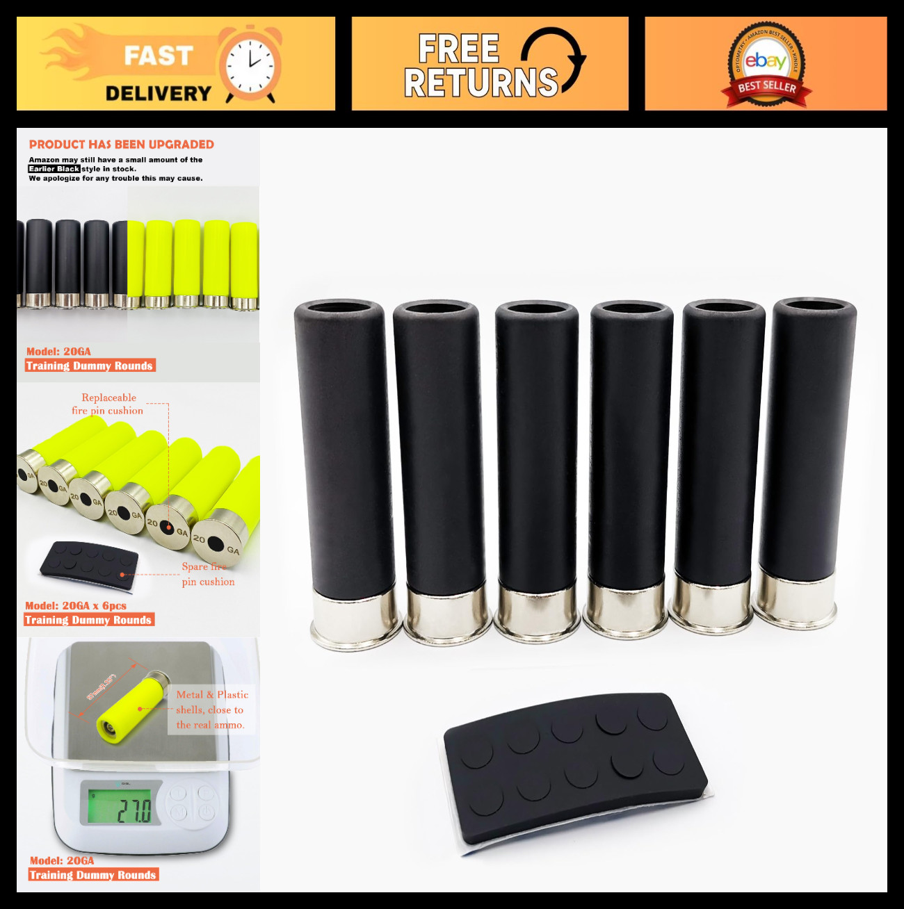 Steel Dummy Rounds for Dry Fire Training - Action Trainer Snap Caps, Safety Prac