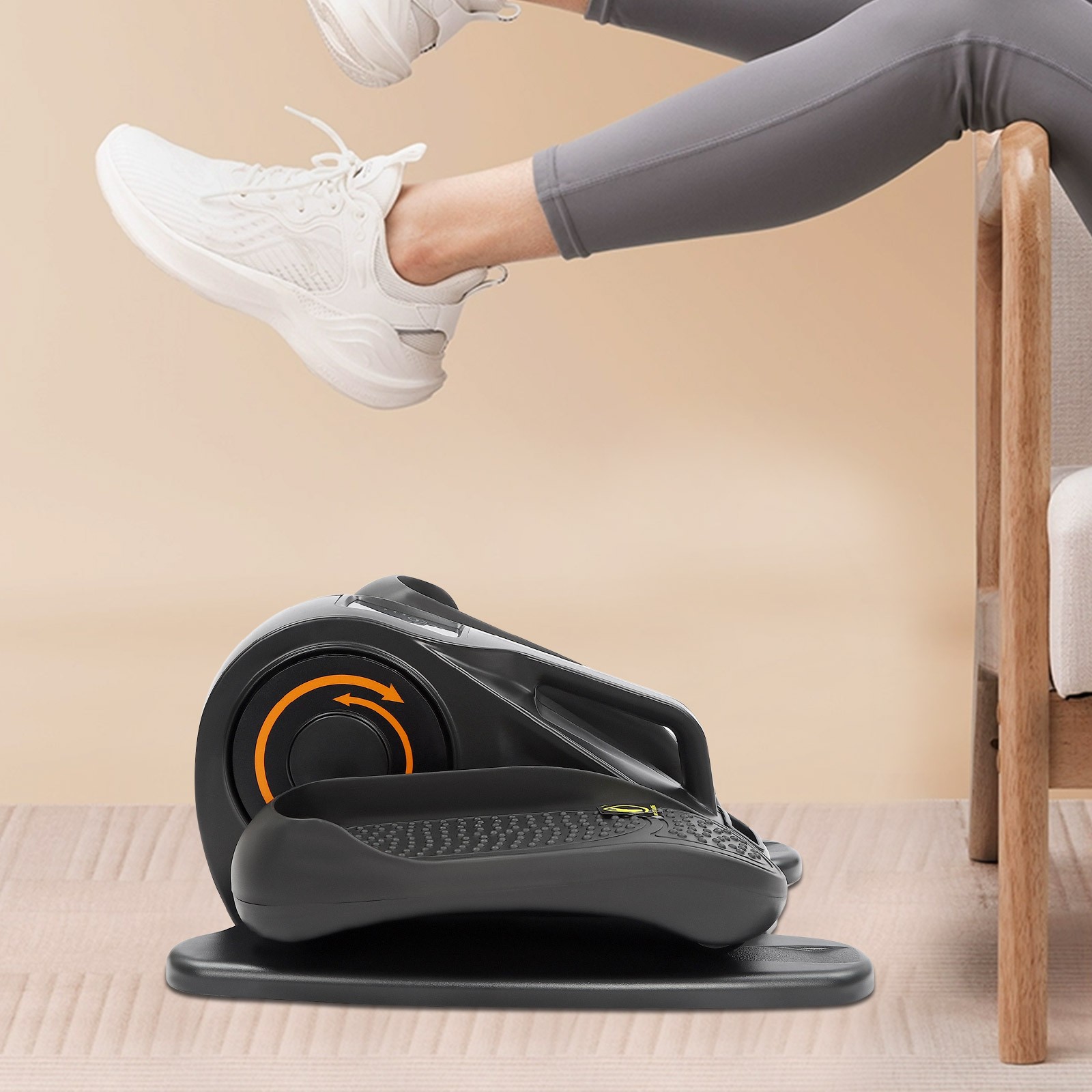 Under Desk Elliptical Machine Manual-Auto Dual Mode Leg Pedal Exerciser