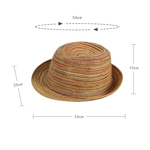 Summer Fedora Sun Hat UV Protection Short Brim Beach Hat Multi-colored Child