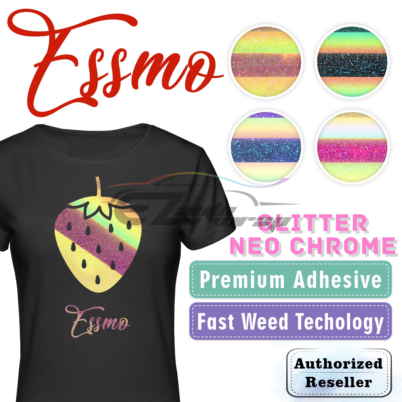 ESSMO™ Neo Chrome Glitter Holographic Sparkle 10" TShirt Heat Transfer Vinyl HTV