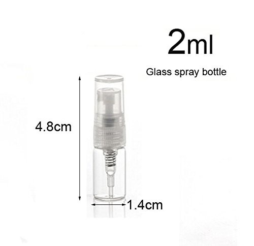 20 Pcs 2ml Mini Clear Glass Spray Bottles Empty Perfume Sample Bottles