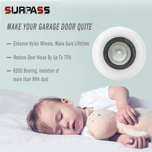 Surpass Garage Door Hardware Kit Roller/Hinge/Top Bracket/Wire Rope (for 8'