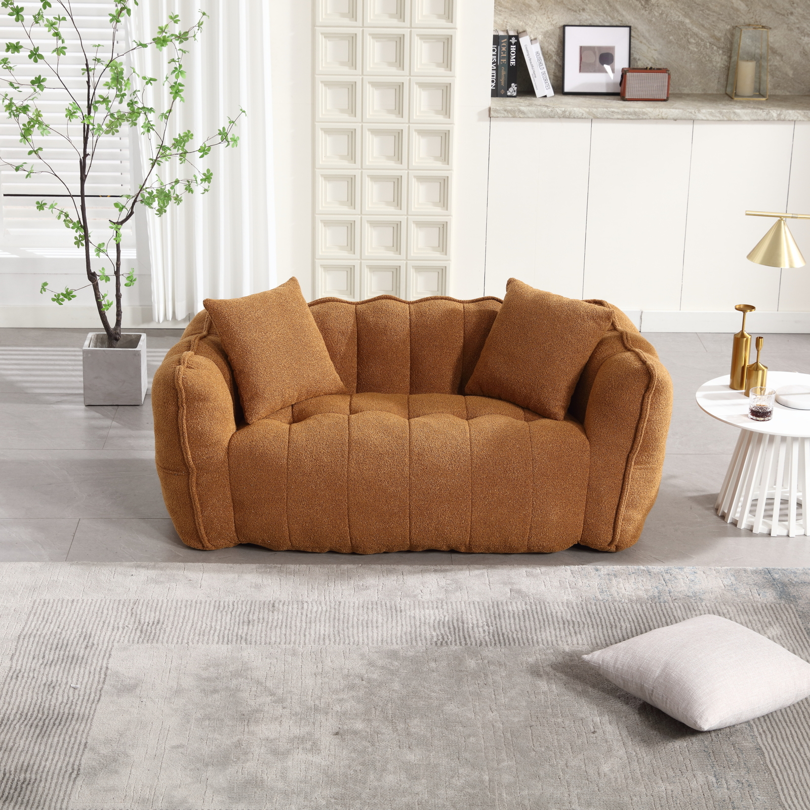 Bean Bag Sofa with high resilience foam core Bean Bag Chair for 2 people Yellow