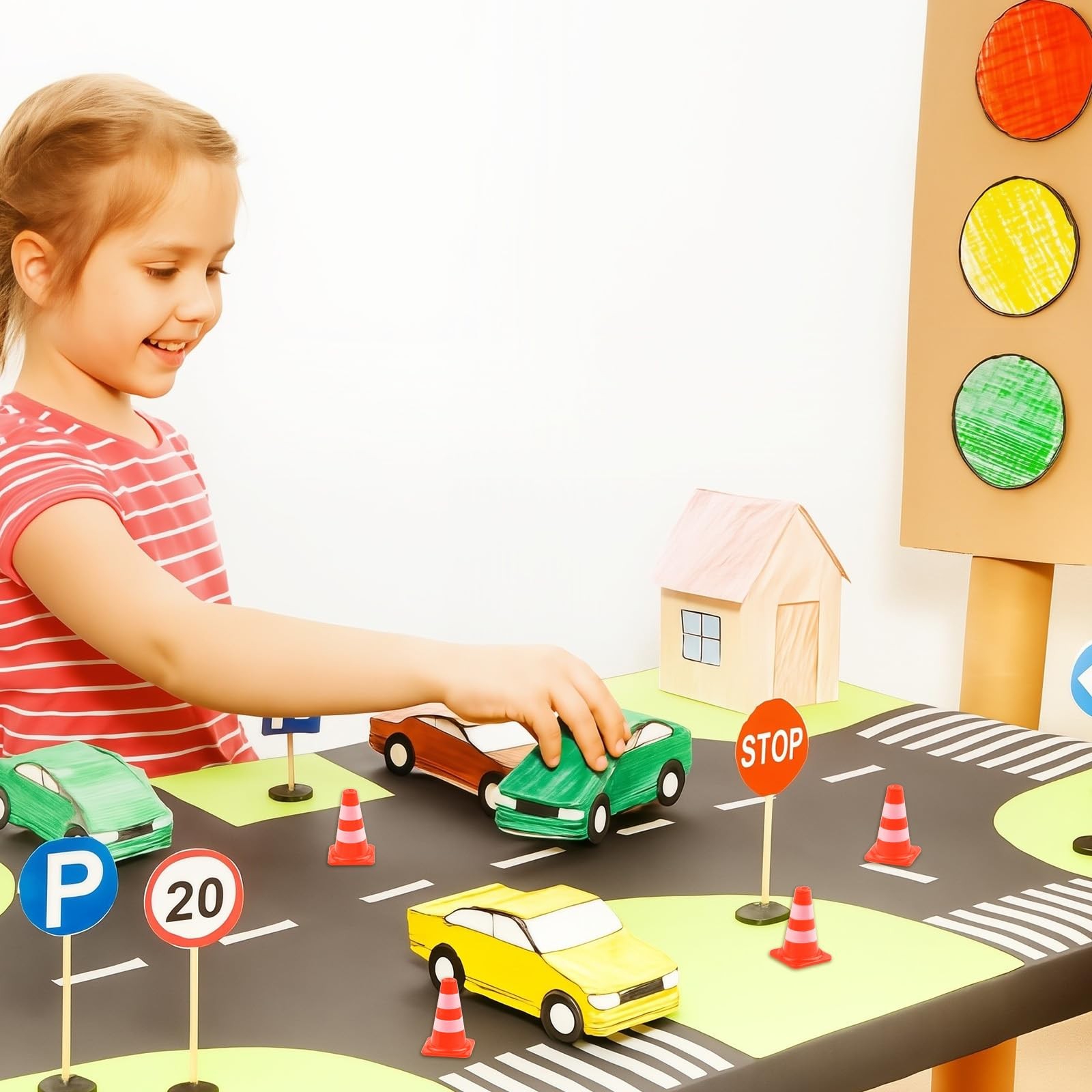 30pcs Mini Traffic Cones, Plastic Miniature Road Safety Cones Training Small ...