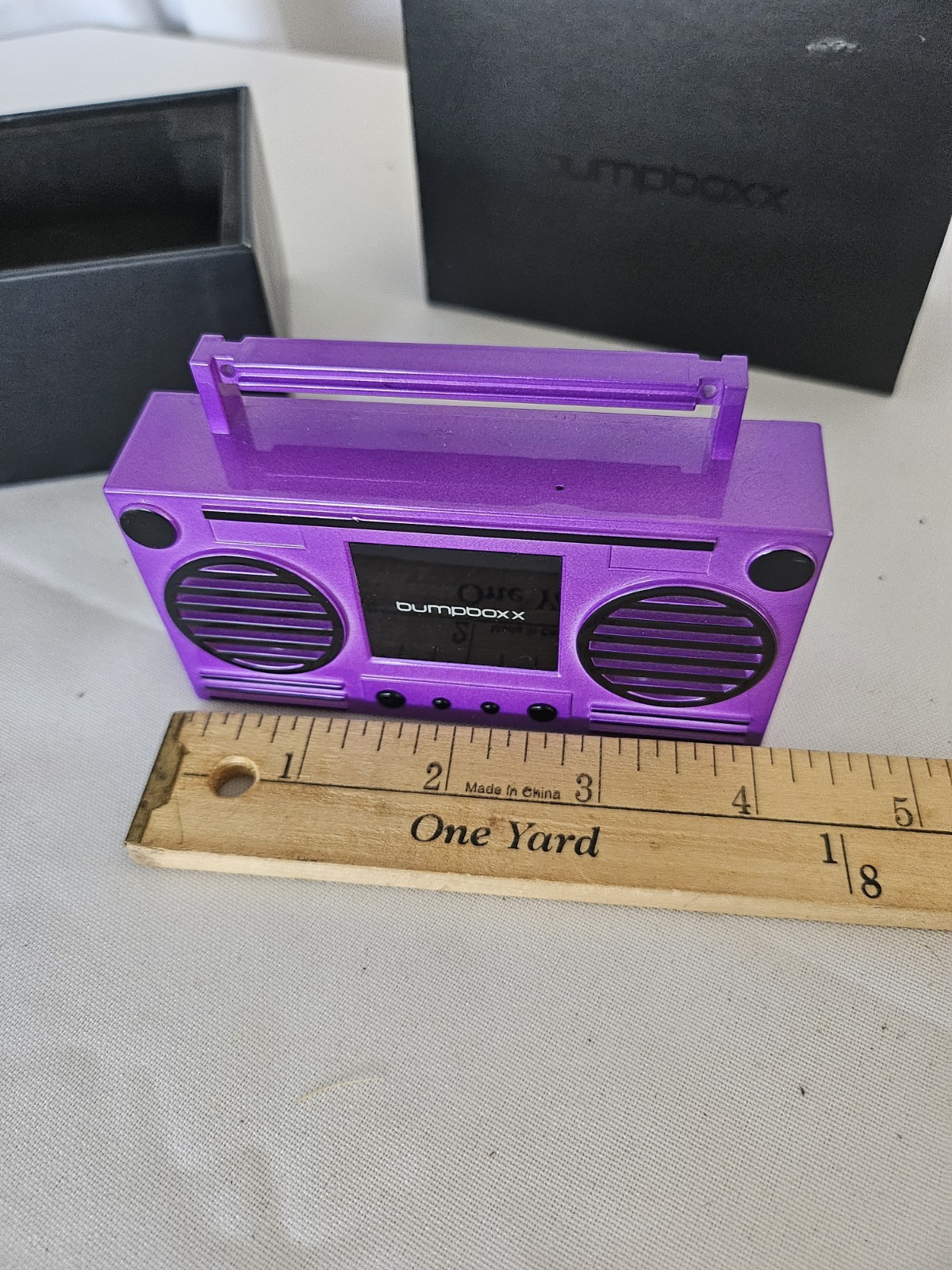 BUMPBOXX Purple Bluetooth Wireless Speaker Microboom W/Charger & Chain