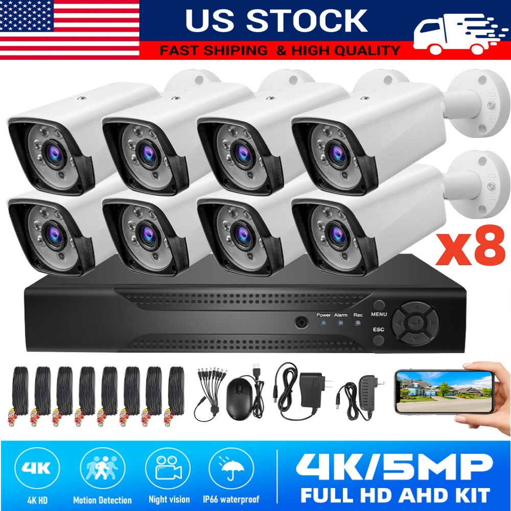 8 Camaras De Seguridad Wifi Exterior 1080P Camaras Con Vision Nocturna Video
