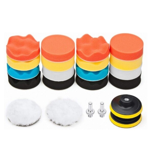 3-Inch 22Pcs Car Buffing Pad Polishing for Drill Sponge Kit Waxing Foam Polisher