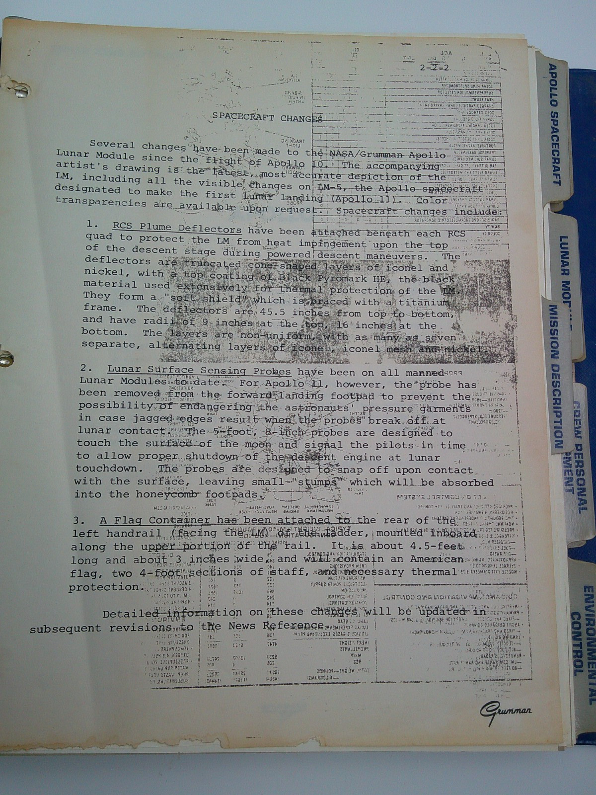 Nasa Apollo Spacecraft News Reference Lunar module Binder