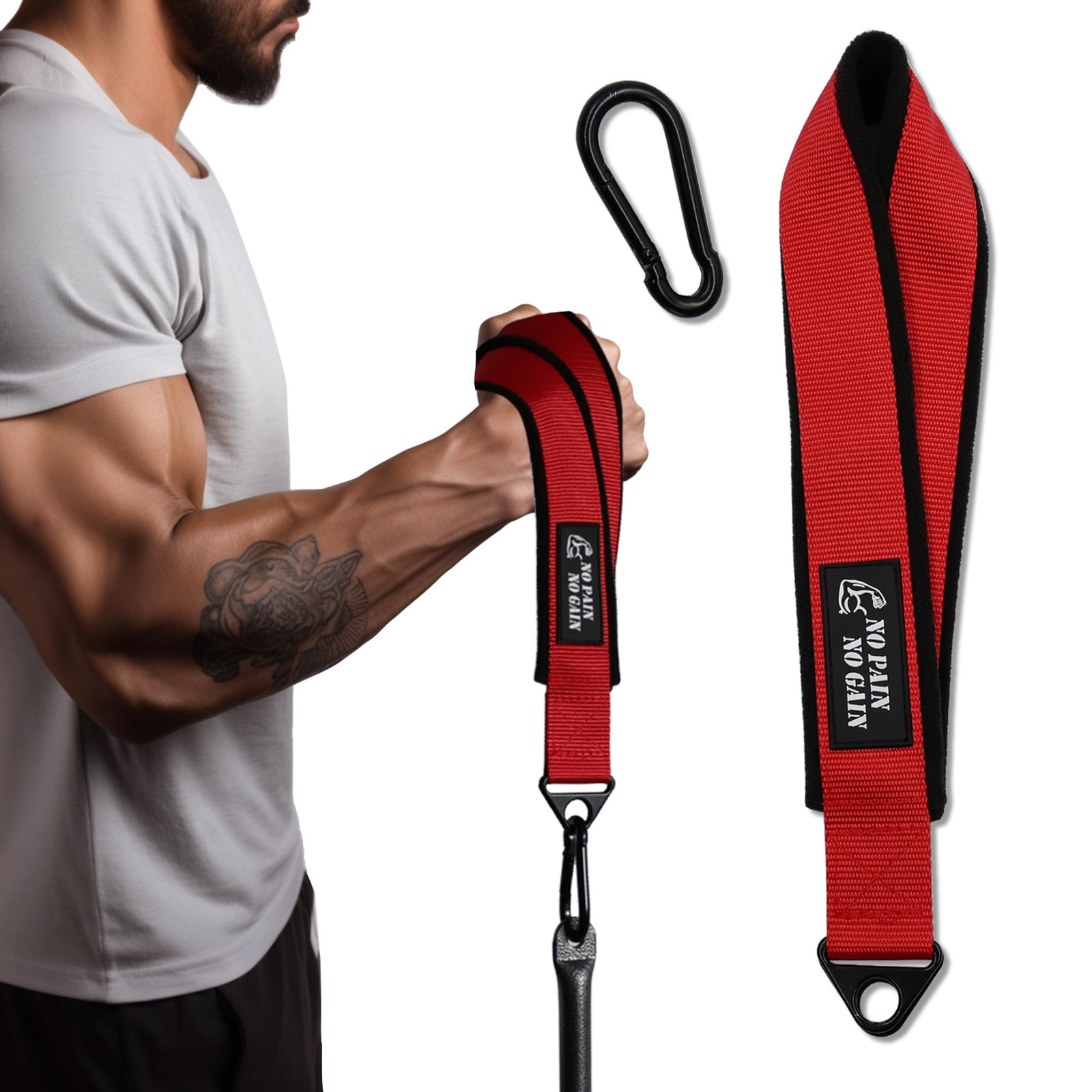 Arm Wrestling Training Strap Belt Hand Grip Arm Finger Forearm Exerciser Stre...