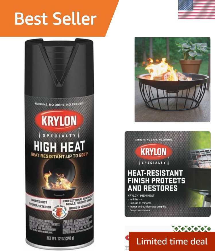Durable High Heat Satin Black Paint - 12 Oz Aerosol for Extreme Temperatures