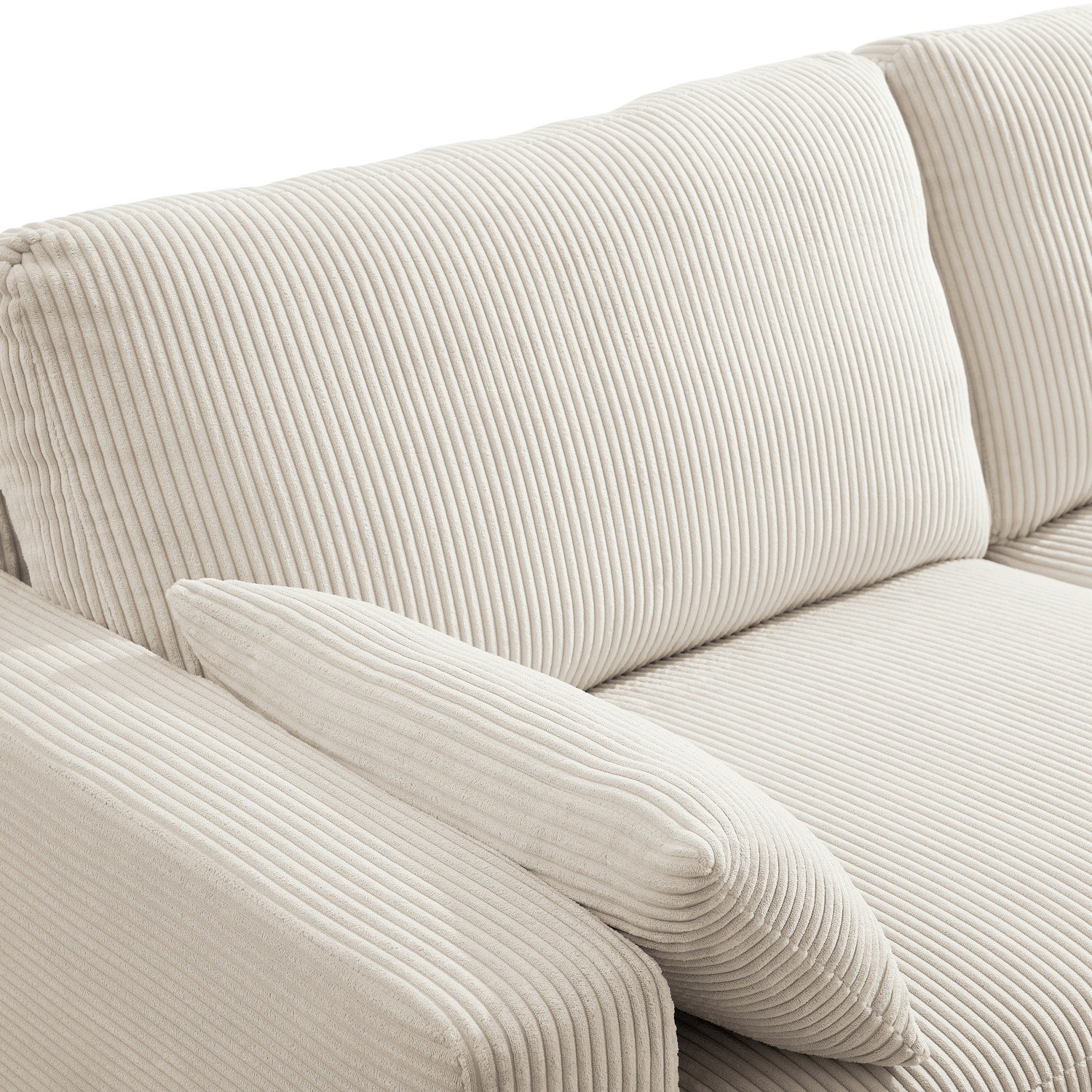 Solid Wood Frame Loveseat Sofa w/ Spring Cushions Removable Cover for Apartment
