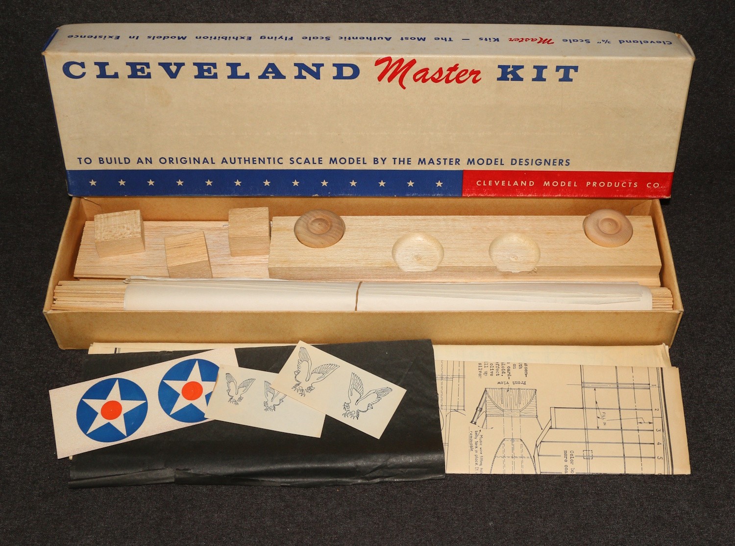RC Plane Balsa Kit Cleveland Curtiss P-6E Hawk Pursuit M-21 23" WS