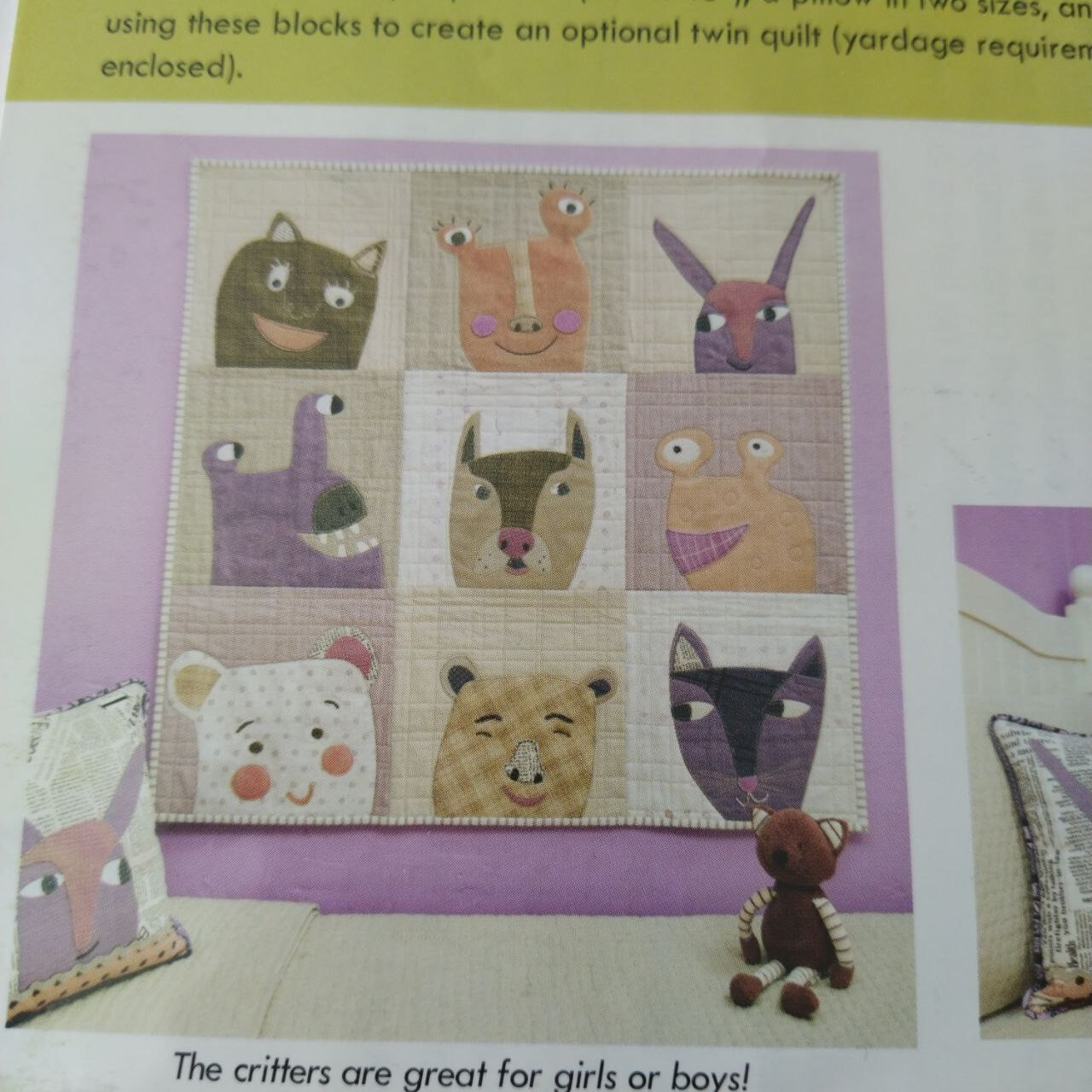 Such Designs By Carrie Bloomston Quilt and Pillow Pattern Applique Fun Creatures