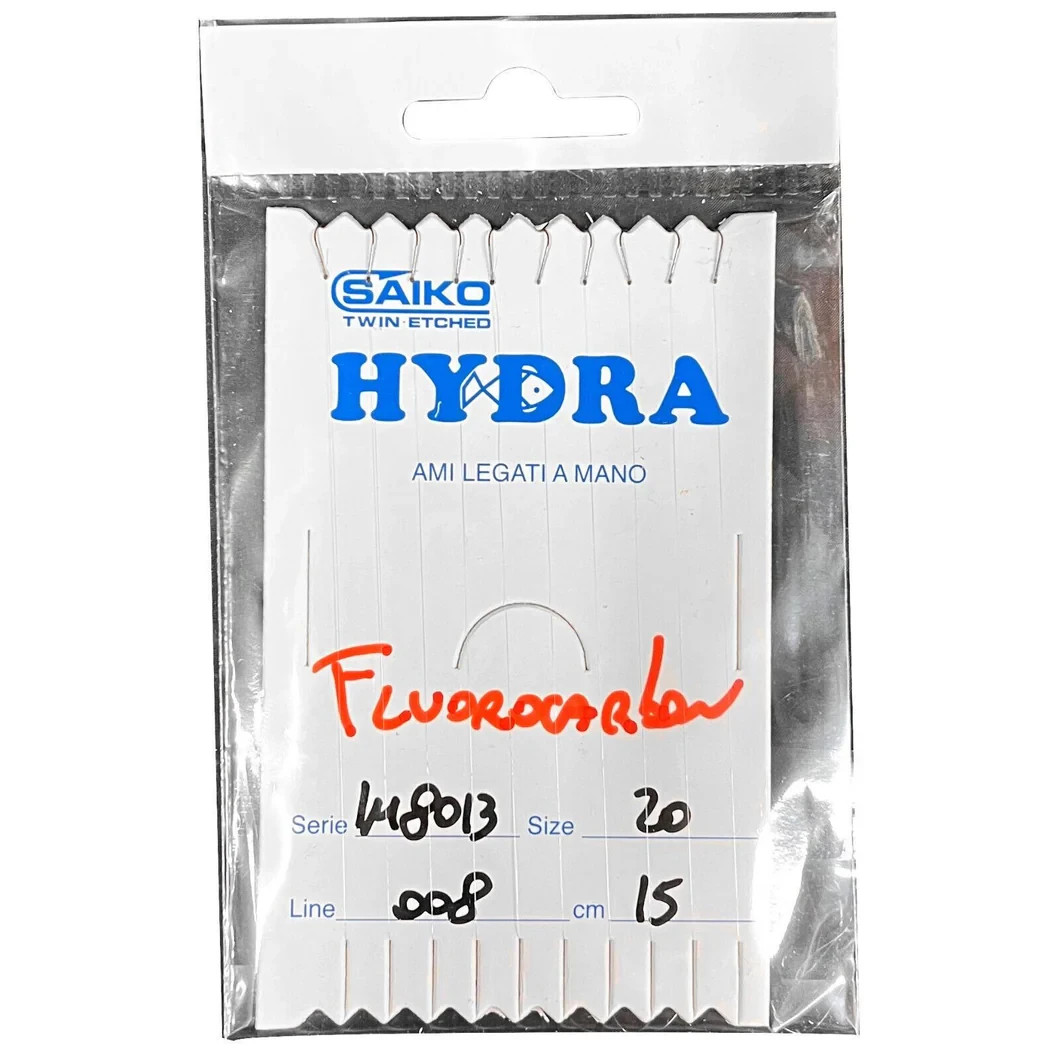 Hydra IM8013 6" Pre-Tied Hooks SilverFish Canal Fishing Barbless Fluorocarbon Ho